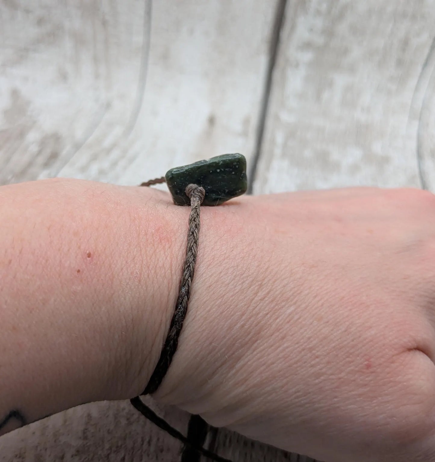 New Zealand Pounamu greenstone jade adjustable bracelet.