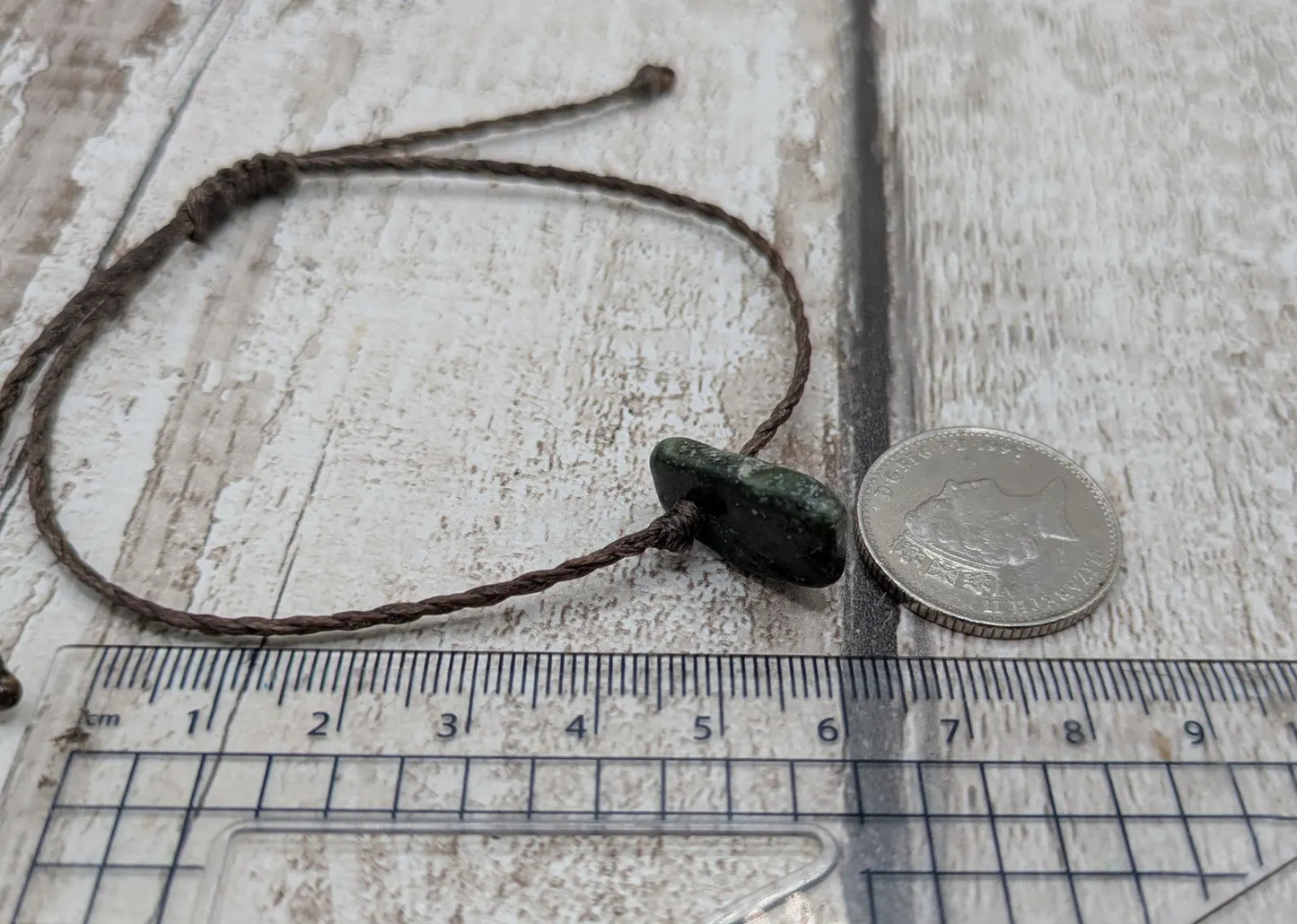 New Zealand Pounamu greenstone jade adjustable bracelet.