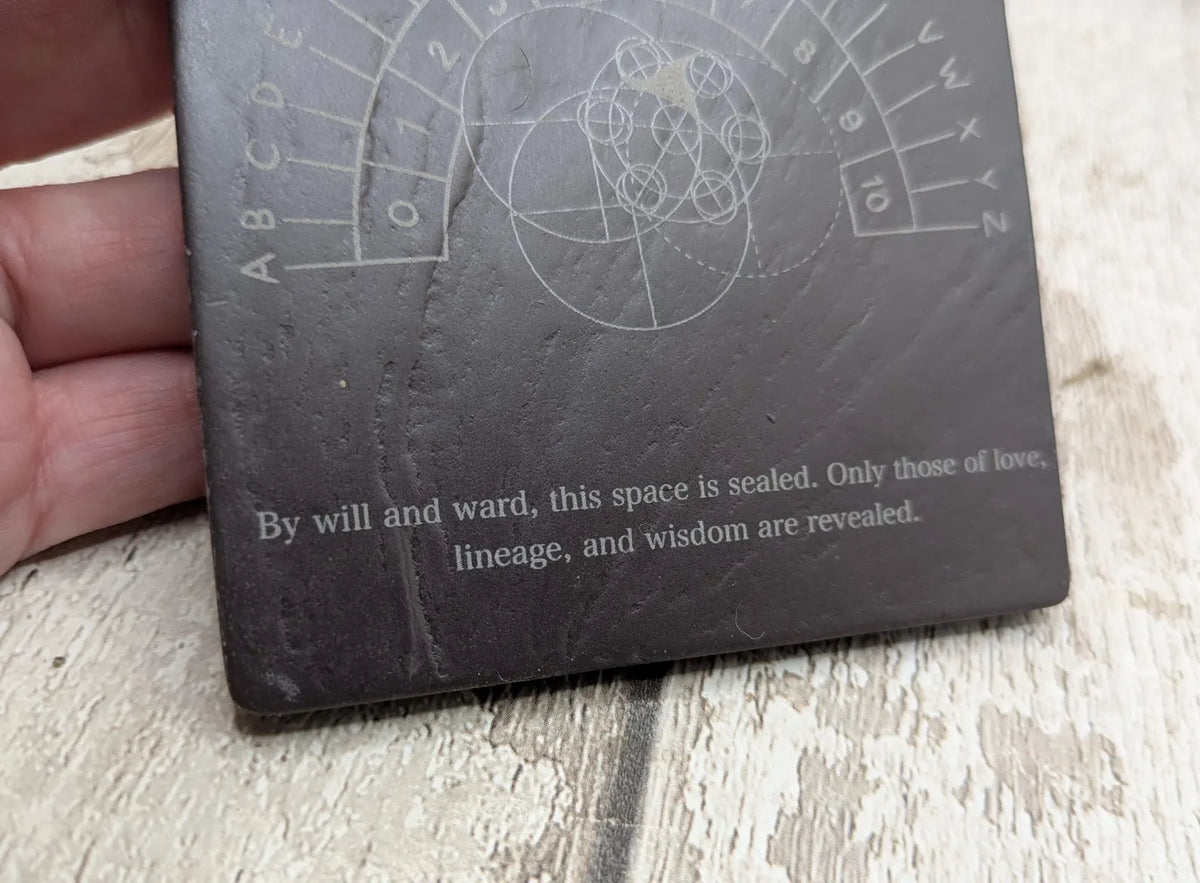Welsh slate Celtic geometric pendulum board.