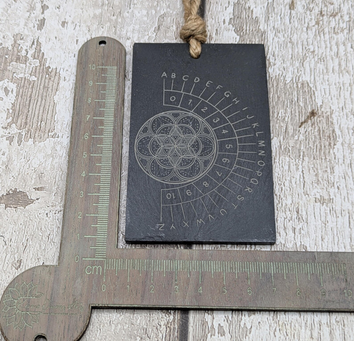 Welsh slate mini pendulum divination board, travel sized.