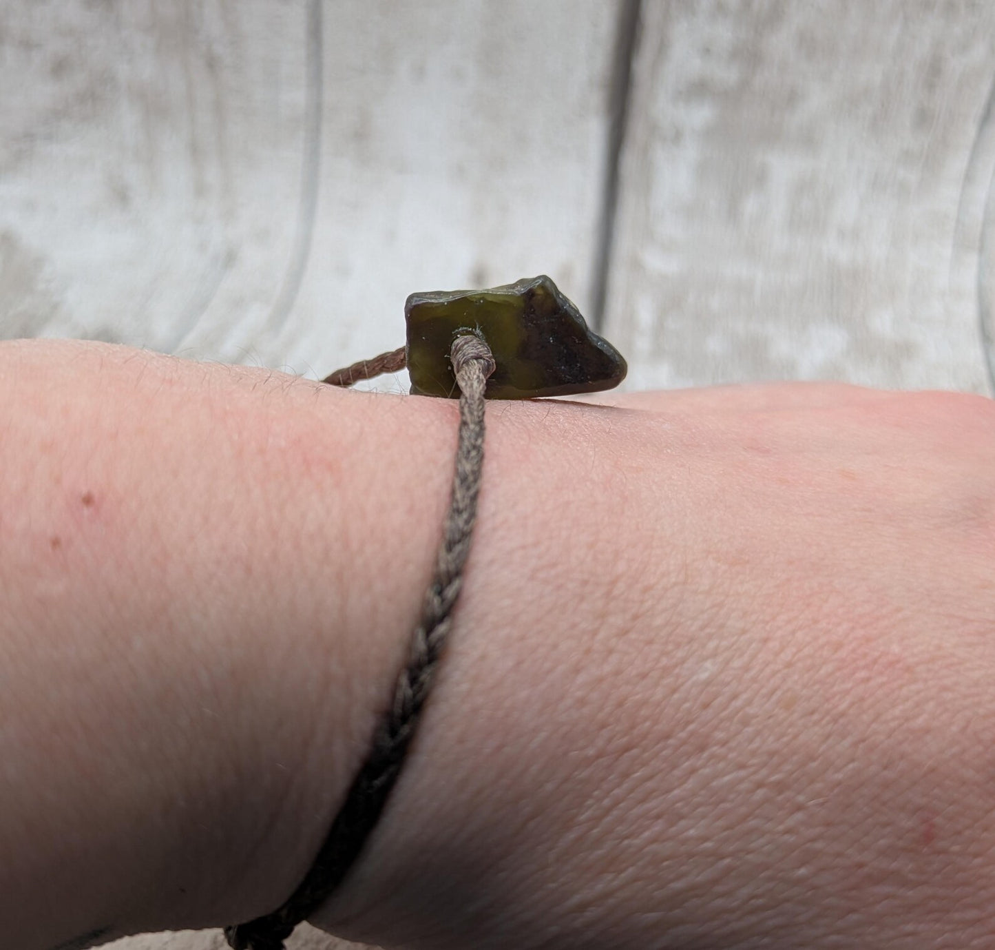 New Zealand Pounamu greenstone Jade adjustable bracelet.