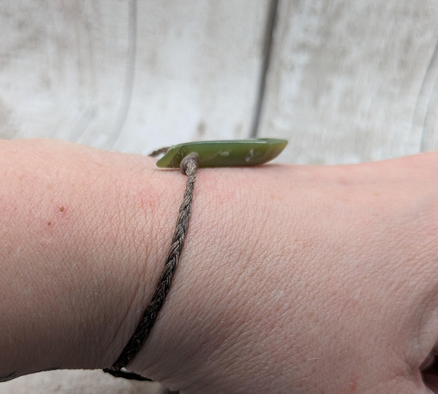 New Zealand Pounamu greenstone jade adjustable bracelet