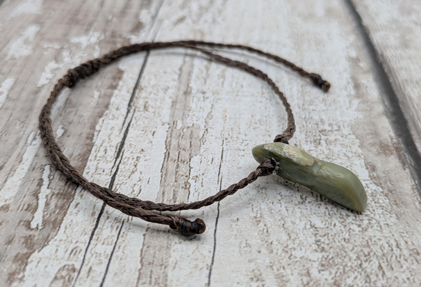 New Zealand Pounamu greenstone jade adjustable bracelet.