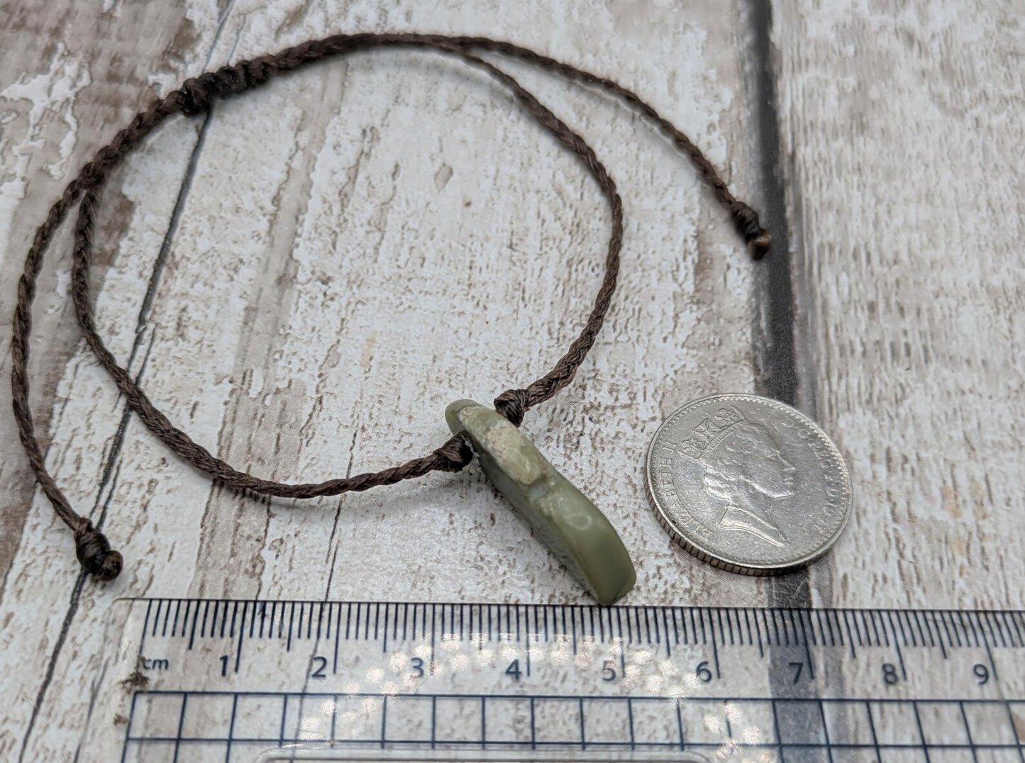 New Zealand Pounamu greenstone jade adjustable bracelet.