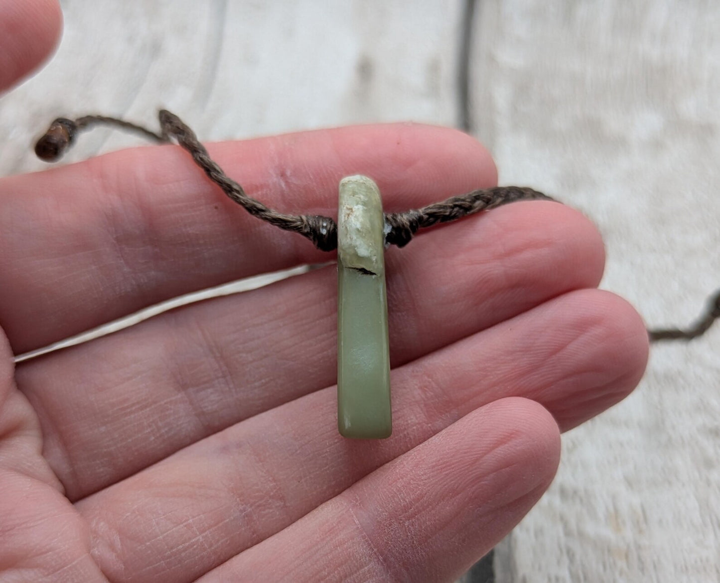 New Zealand Pounamu greenstone jade adjustable bracelet.