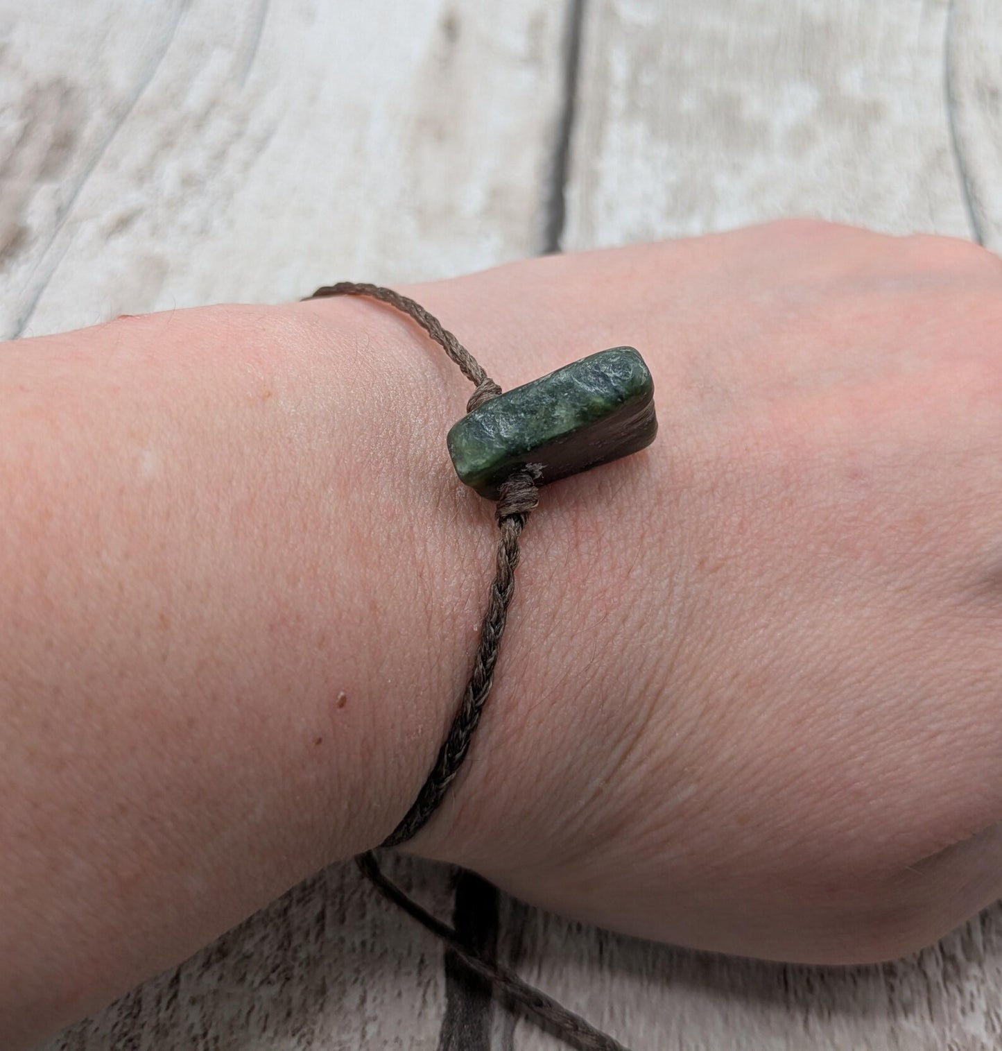 New Zealand Pounamu Greenstone jade adjustable Bracelet.