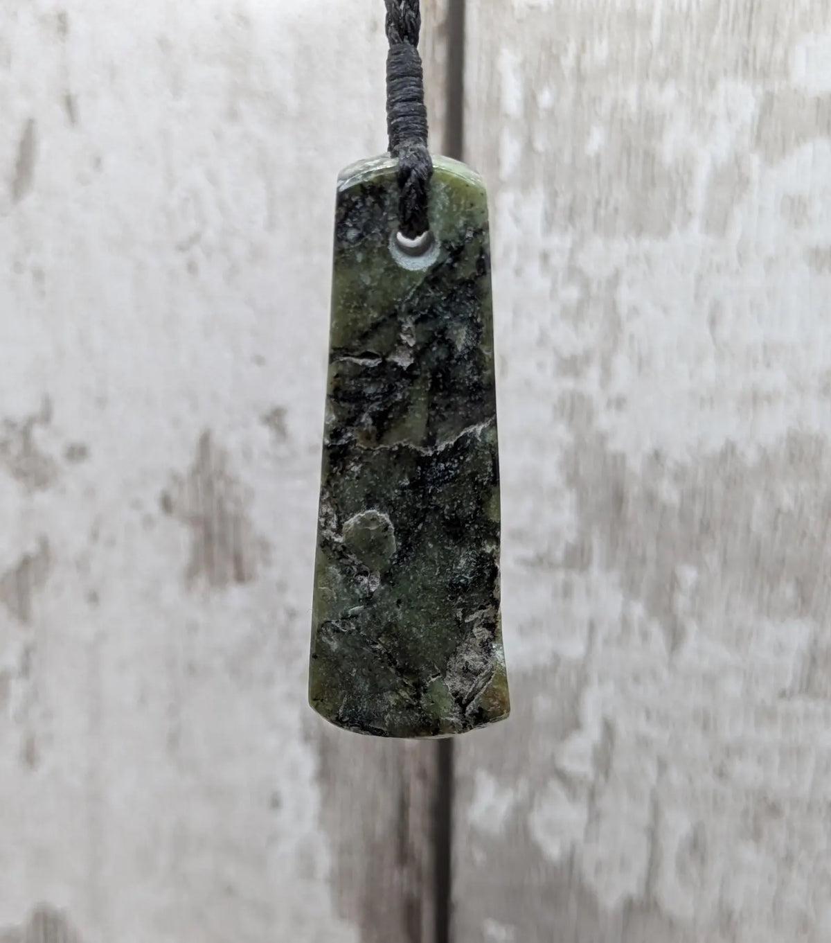 New Zealand Haast pass Douglas creek serpentine raw front pendant.