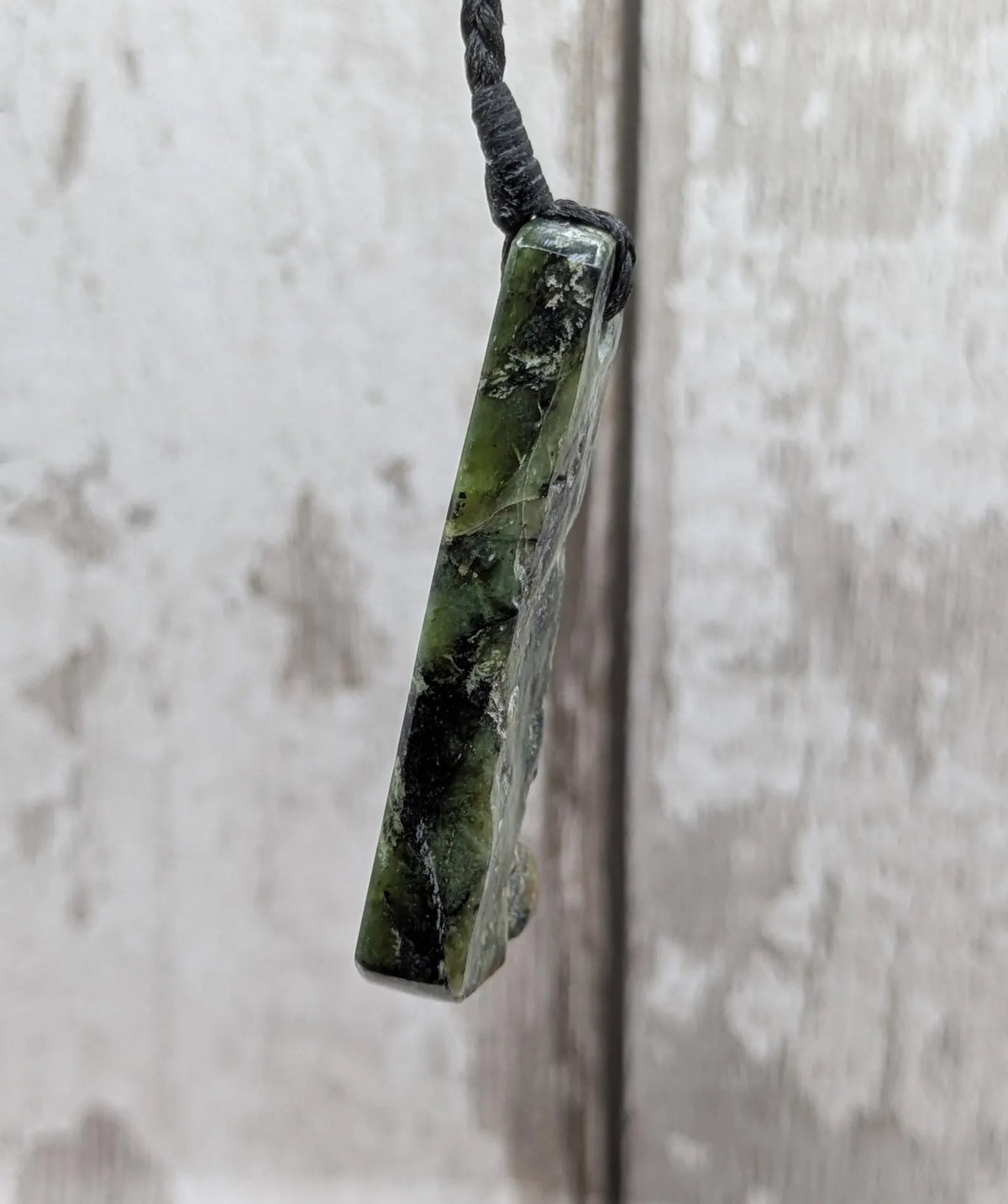 New Zealand Haast pass Douglas creek serpentine raw front pendant.