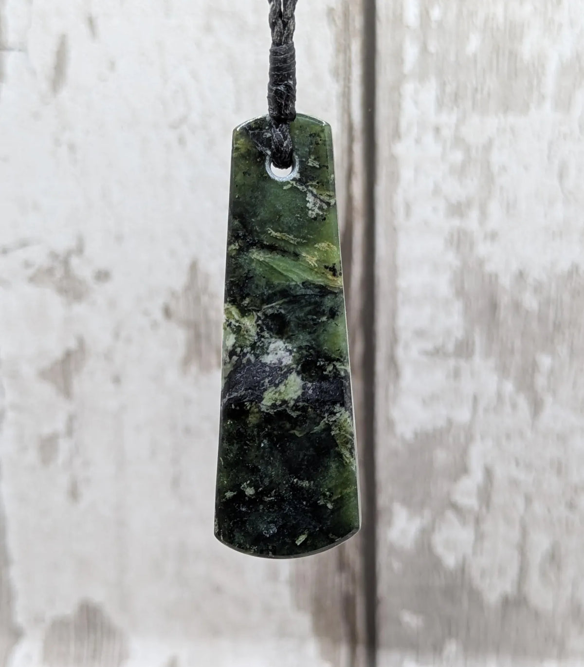 New Zealand Haast pass Douglas creek serpentine raw front pendant.