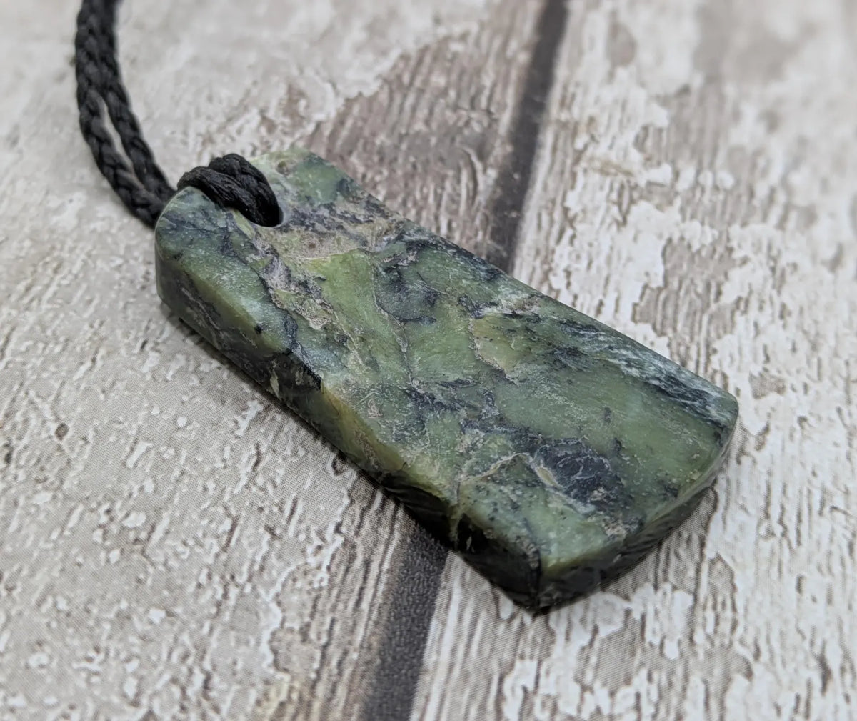 New Zealand Haast pass Douglas creek serpentine trapezium pendant.