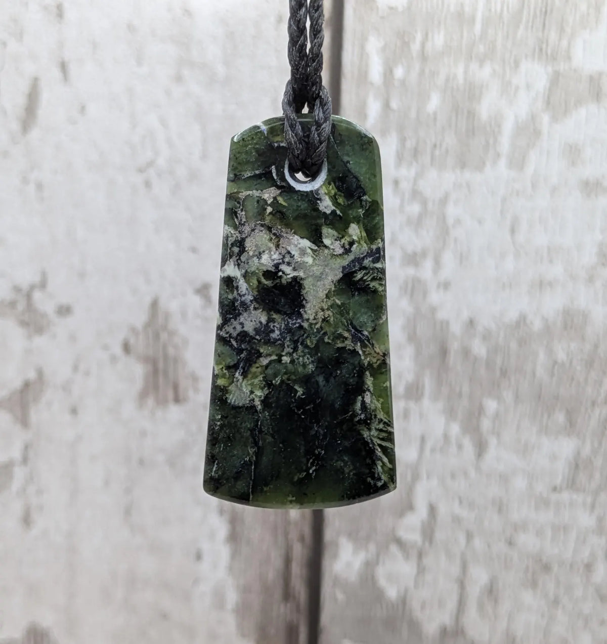 New Zealand Haast pass Douglas creek serpentine trapezium pendant.