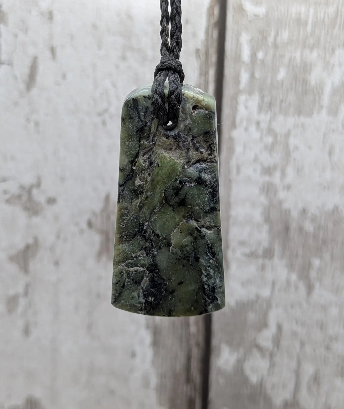 New Zealand Haast pass Douglas creek serpentine trapezium pendant.