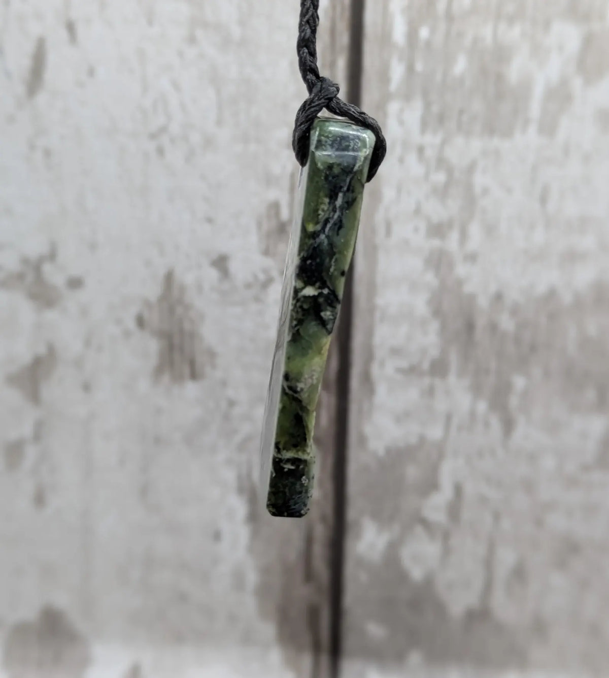 New Zealand Haast pass Douglas creek serpentine trapezium pendant.