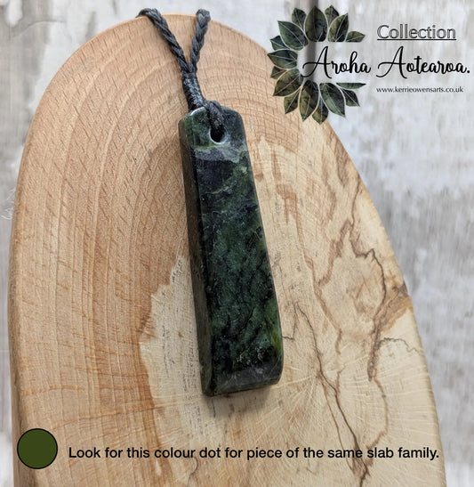 New Zealand Haast Pass Douglass creek serpentine height toki adze pendant.