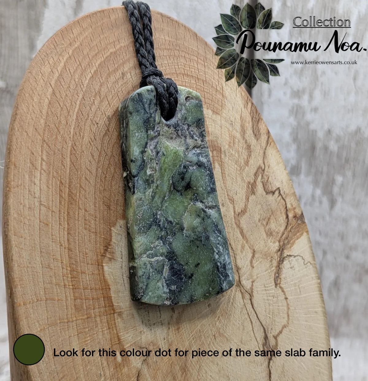 New Zealand Haast pass Douglas creek serpentine trapezium pendant.