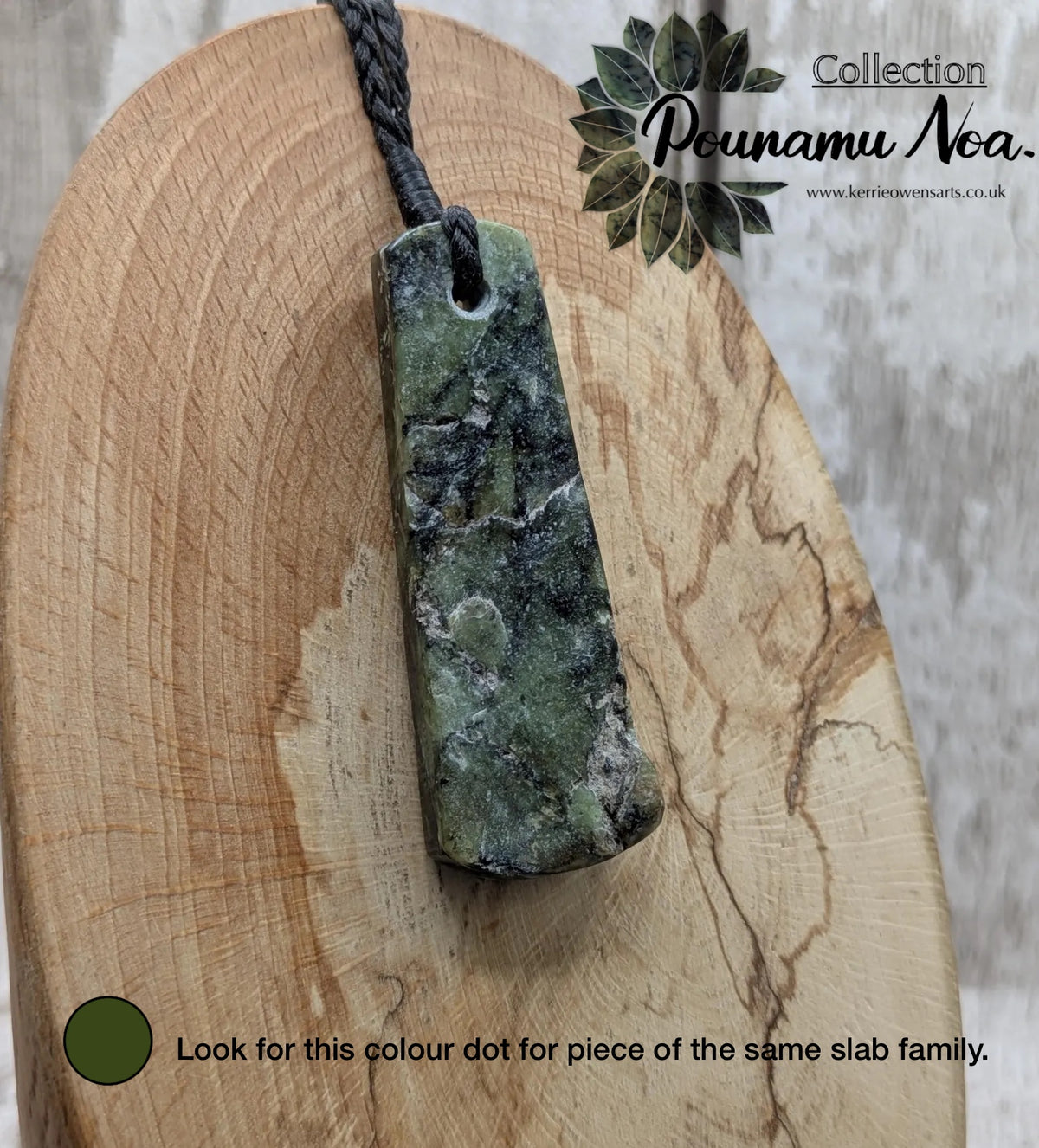 New Zealand Haast pass Douglas creek serpentine raw front pendant.