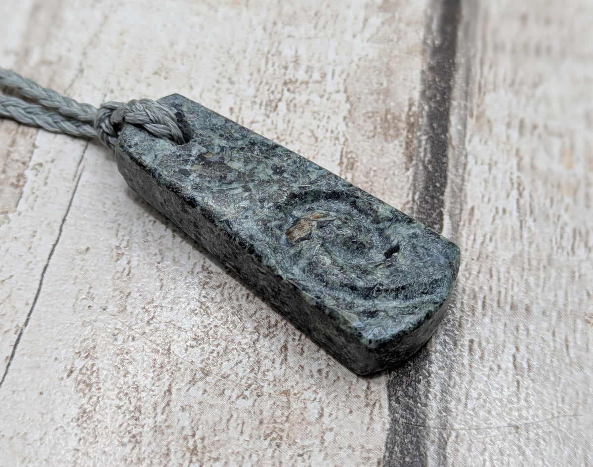 Preseli bluestone koru roimata teardrop pendant.