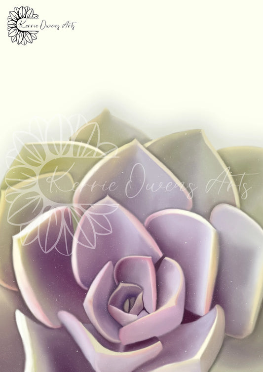 Green and purple succulent wall art digital download.