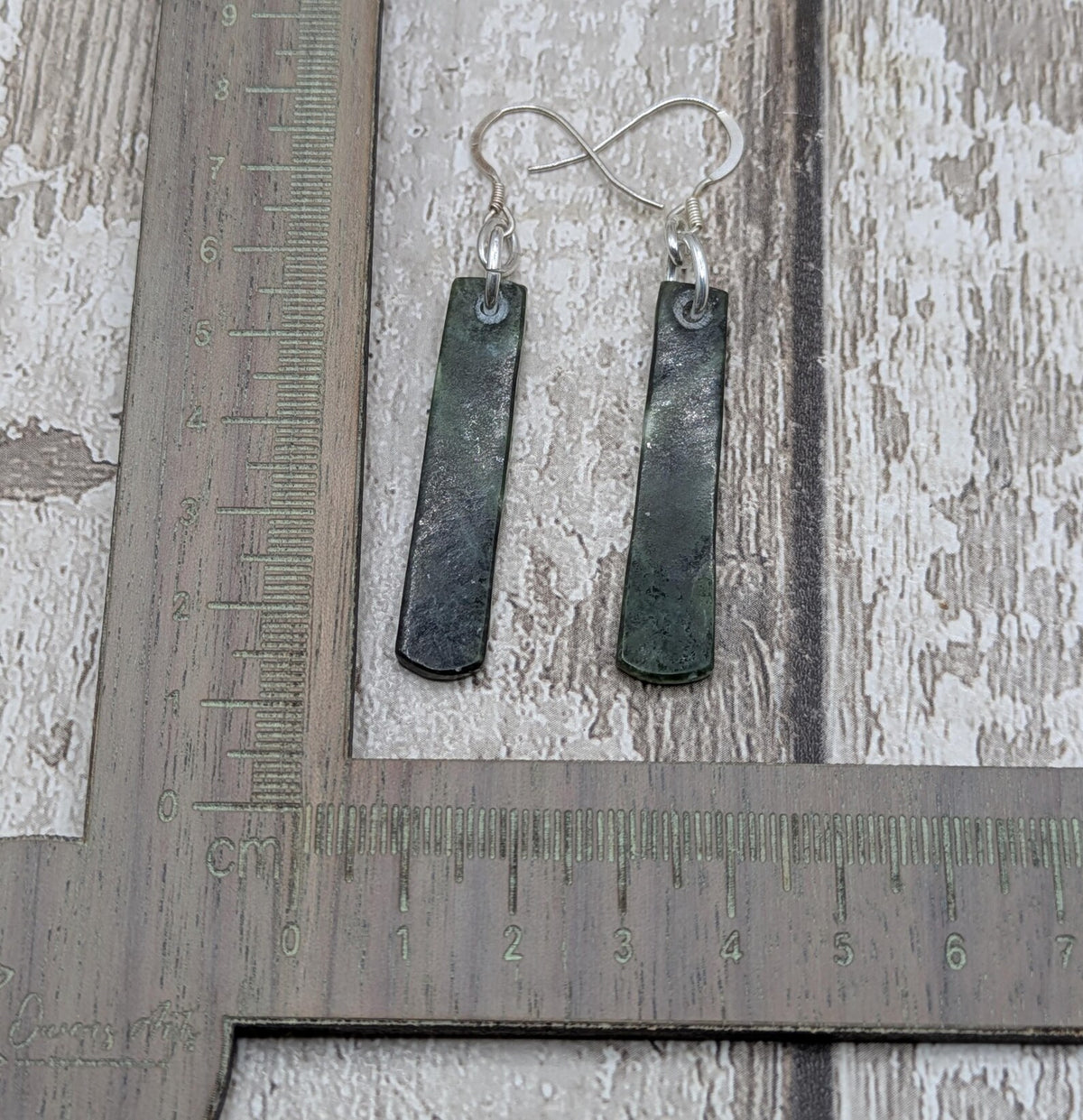New Zealand drop nephrite jade earrings.