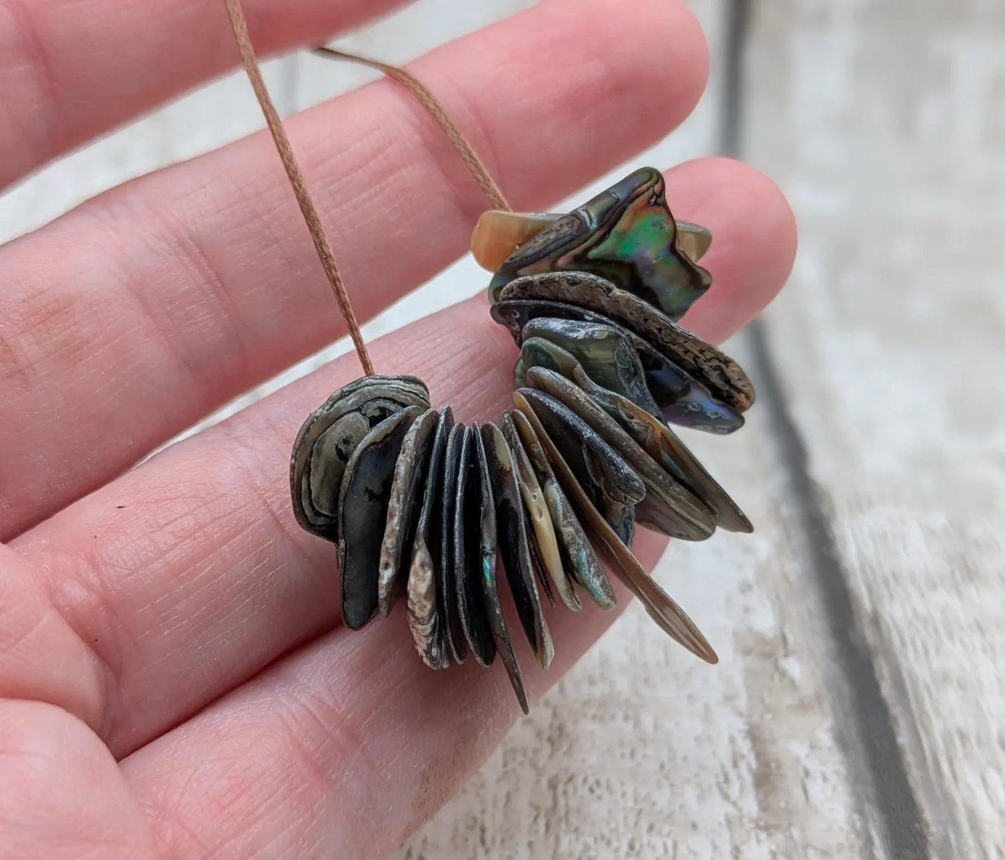 20 Rainbow NZ Pāua Shell Beads – Top-Drilled Natural Abalone for Jewelry Making & Art Projects.