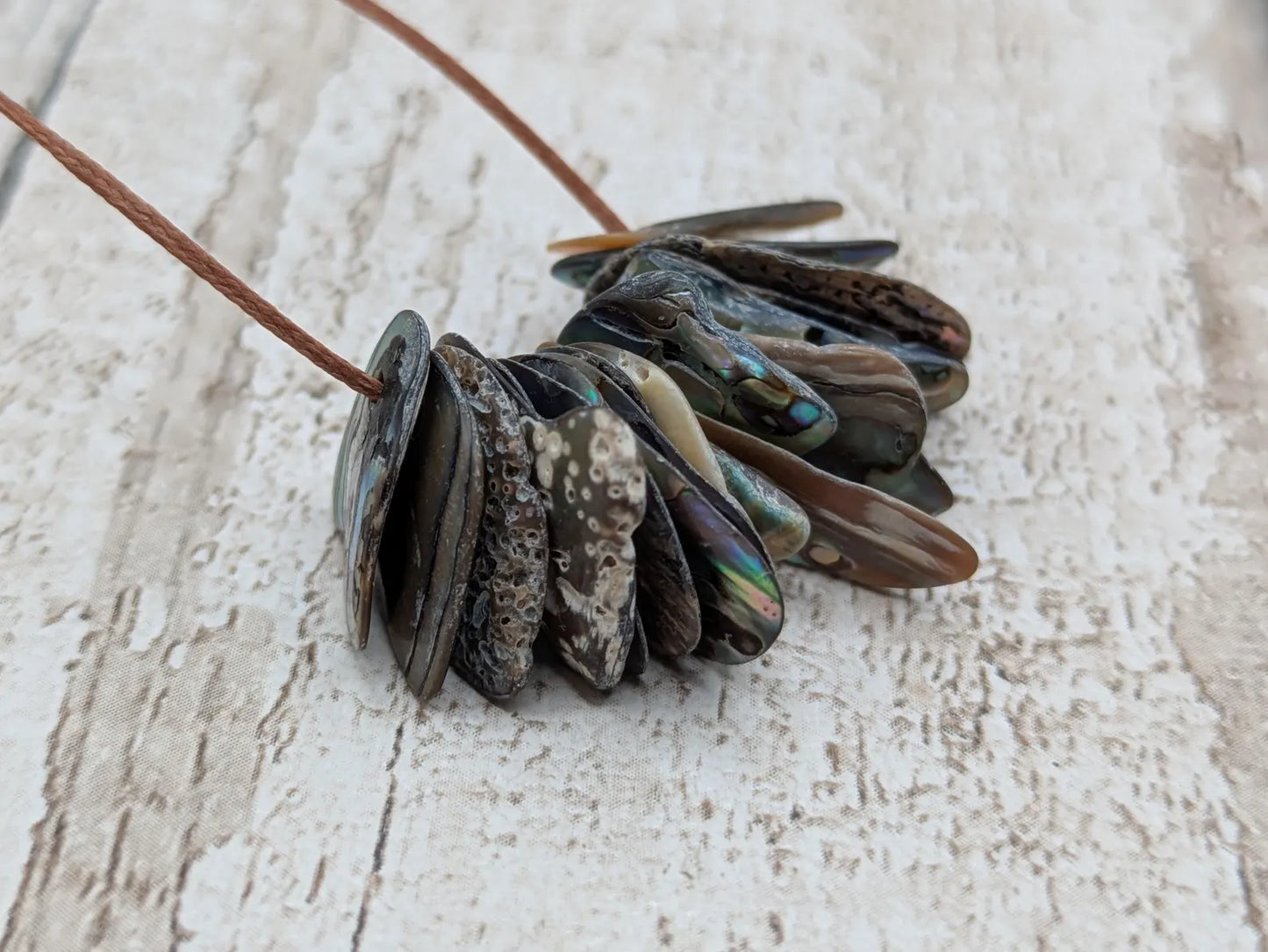 20 Rainbow NZ Pāua Shell Beads – Top-Drilled Natural Abalone for Jewelry Making & Art Projects.