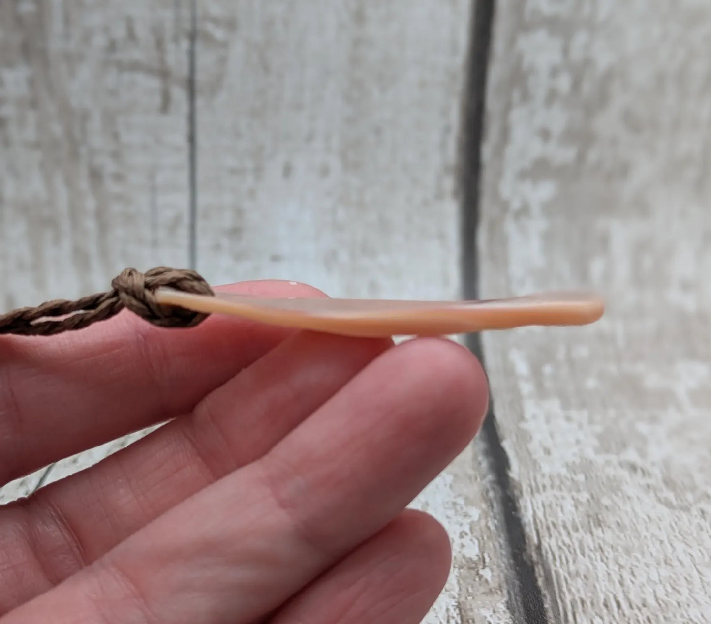 New zealand freshwater pink mussel roimata drop pendant.