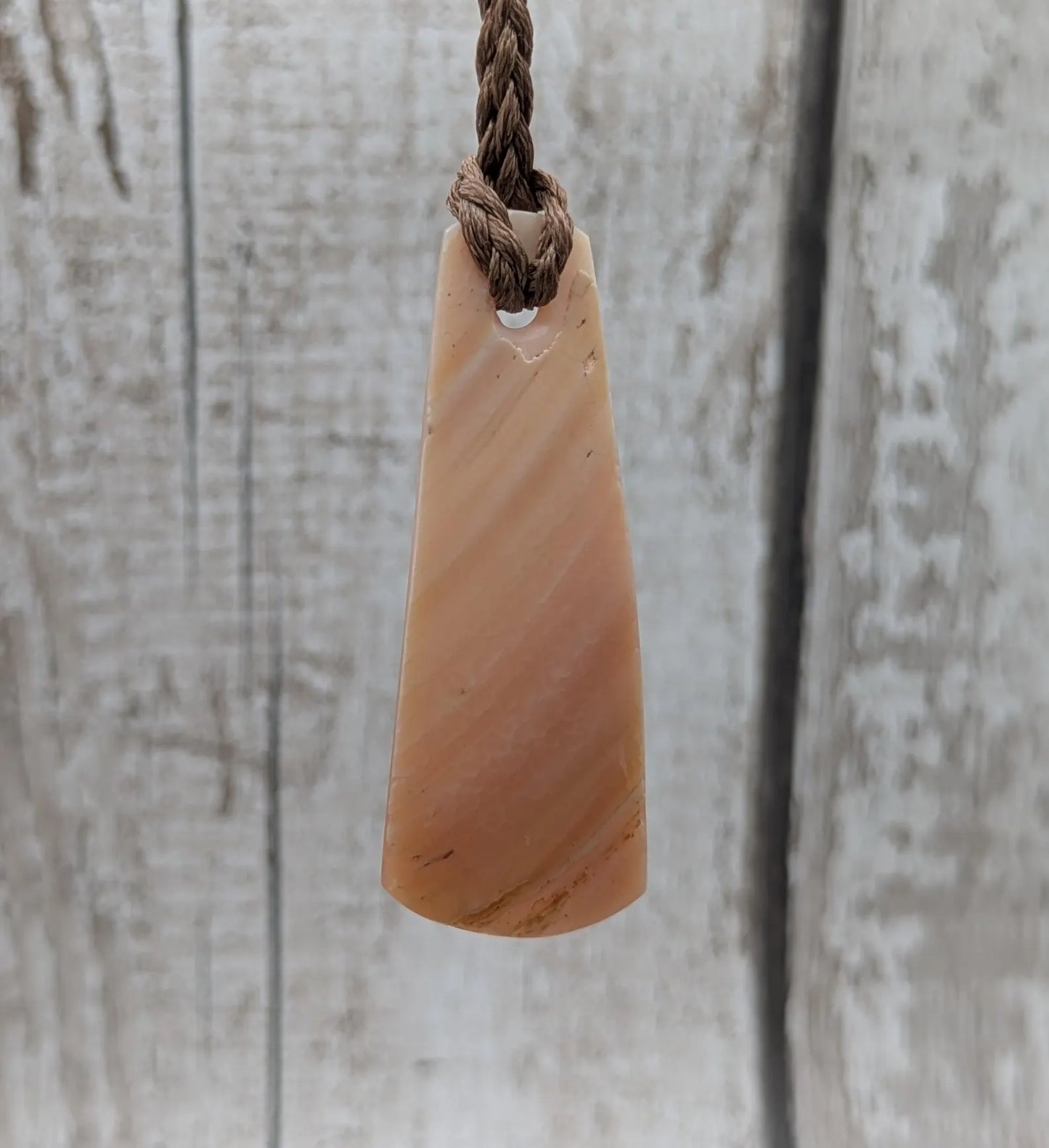 New zealand freshwater pink mussel roimata drop pendant.