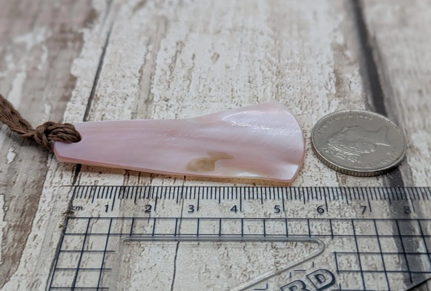 New Zealand freshwater pink mussel shell pendant