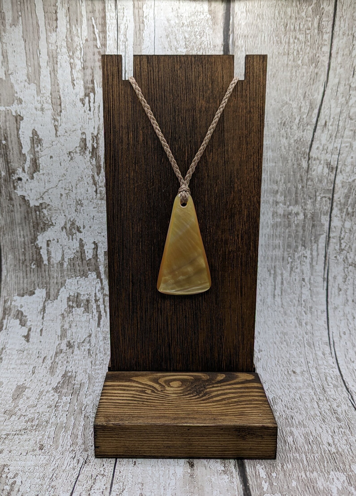 Mother of Pearl triangular pendant.