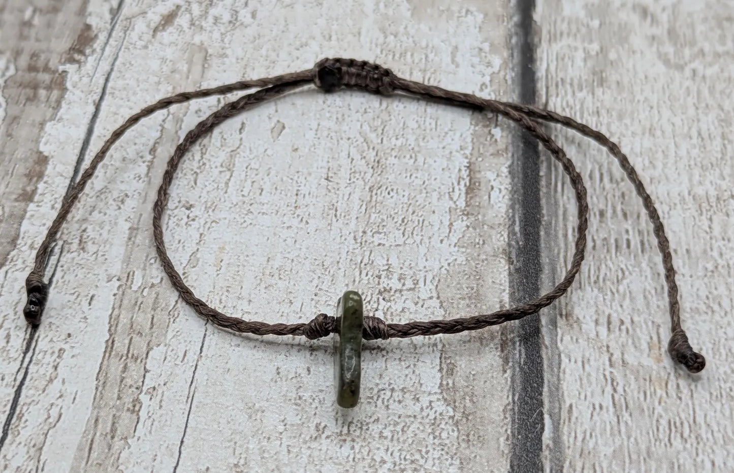 New Zealand tumble polish nephrite jade adjustable unisex bracelet.