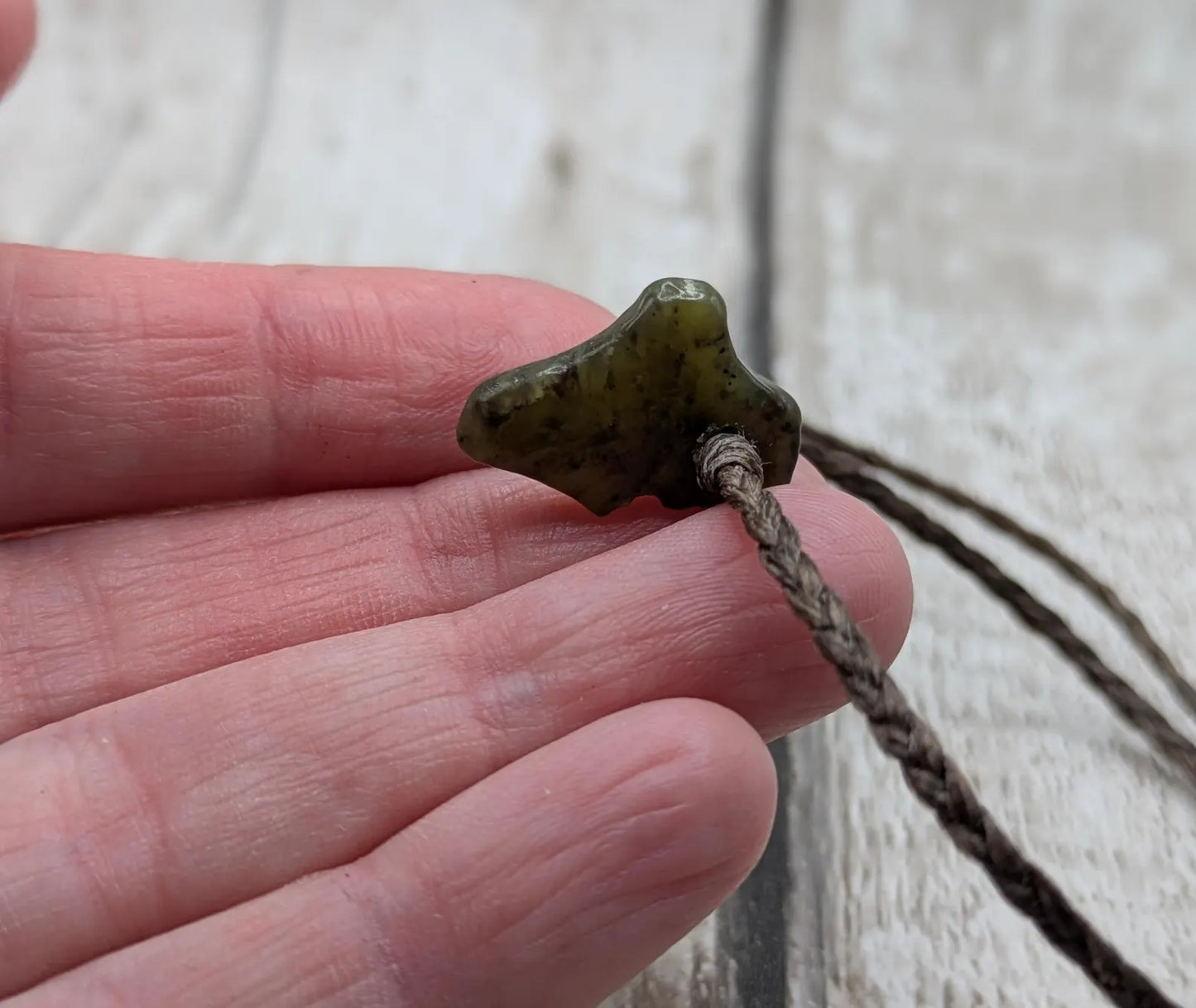 New Zealand tumble polish nephrite jade adjustable unisex bracelet.