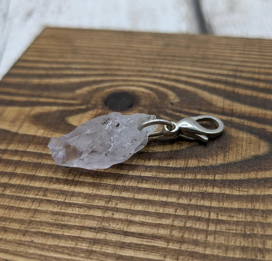 Amethyst point clip on charm.