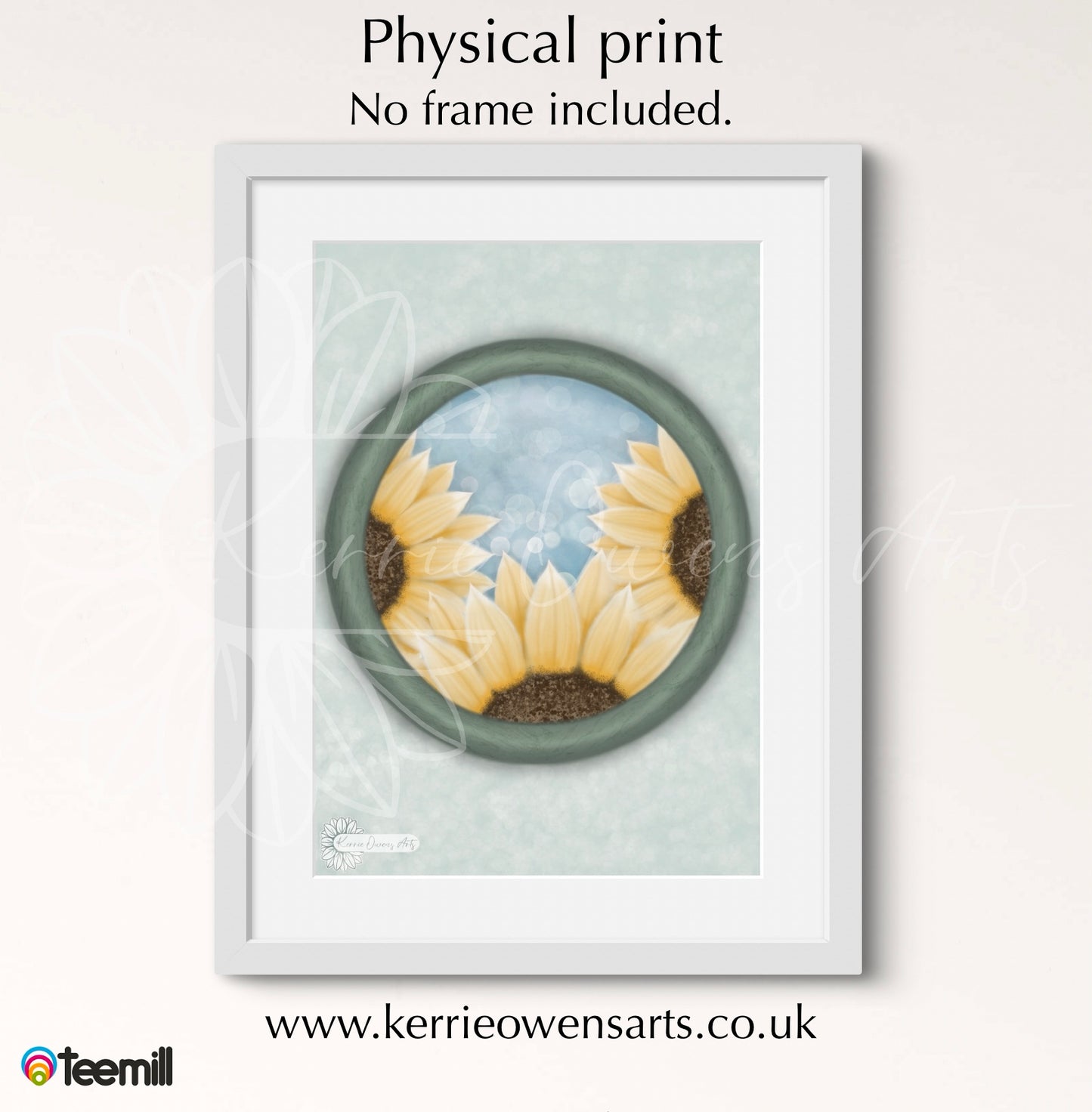 Triple sunflower poster print.
