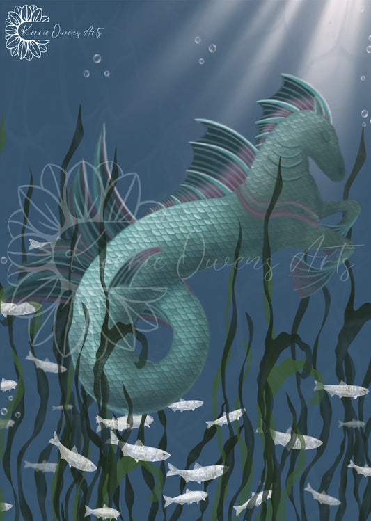 The sleeping kelpie poster print.