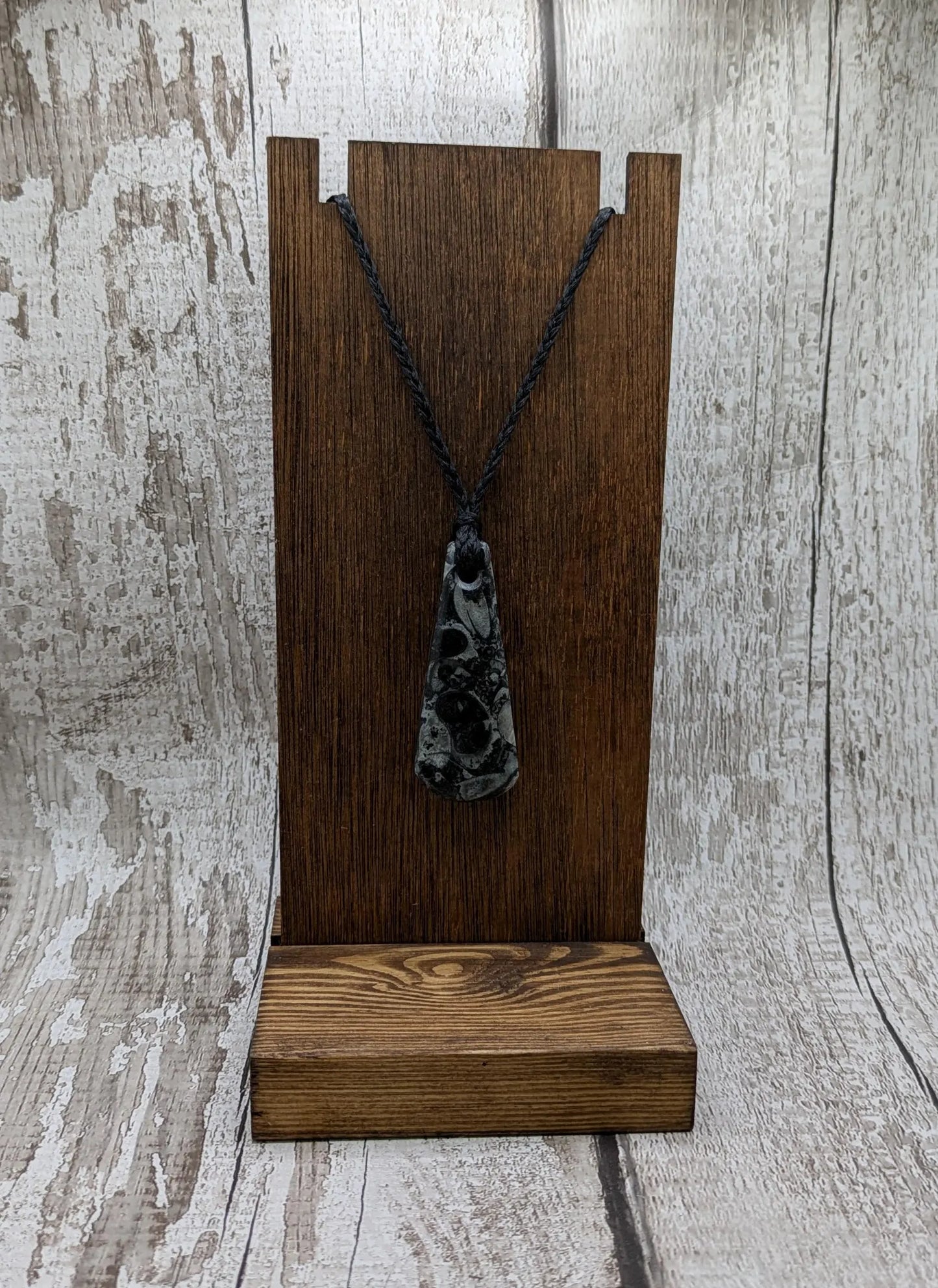 Fossil marble bedrock roimata pendant.