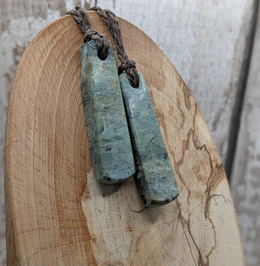 One Raw back Pounamu Jade Pendant – Natural New Zealand Greenstone Offcut, Polished Sides, Affordable Spiritual and cultural Jewellery.