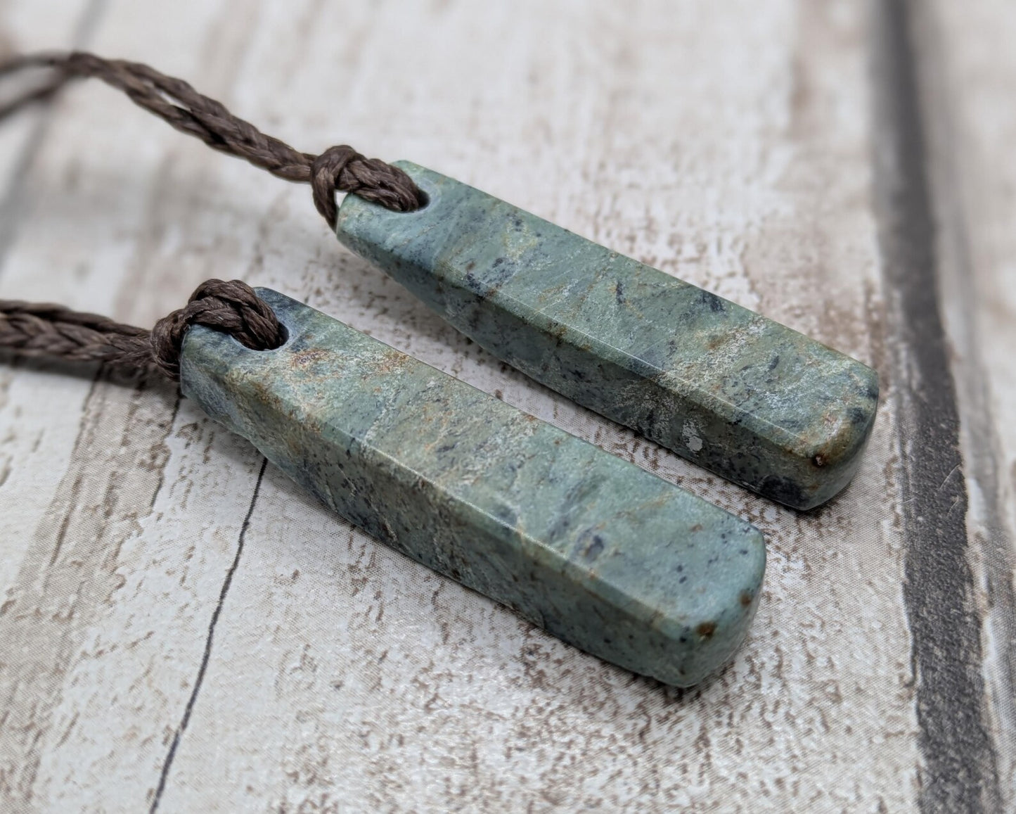 One Raw back Pounamu Jade Pendant – Natural New Zealand Greenstone Offcut, Polished Sides, Affordable Spiritual and cultural Jewellery.