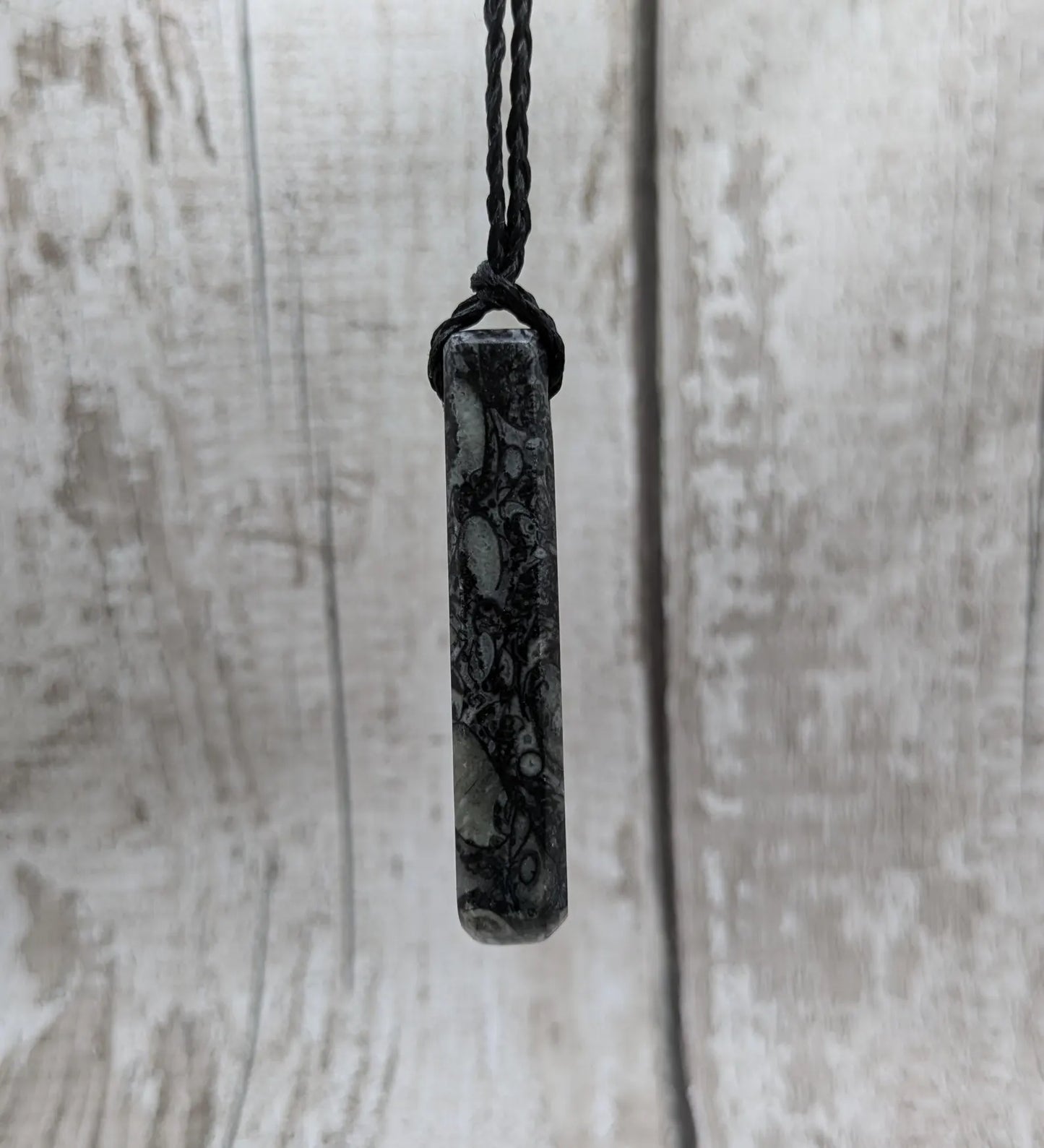 Fossil marble bedrock roimata pendant.