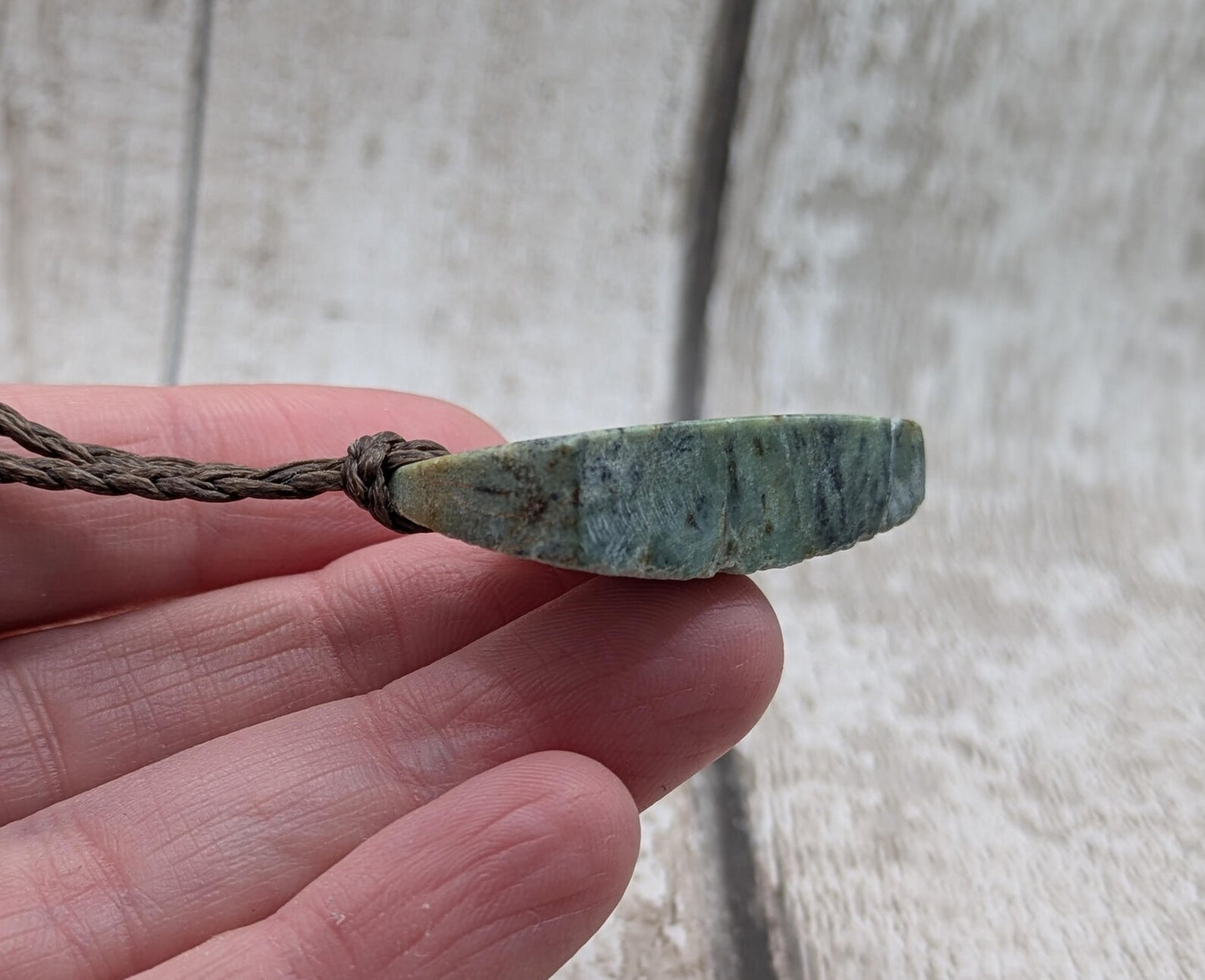 Raw back Pounamu Jade Pendant – Natural New Zealand Greenstone Offcut, Polished Sides, Affordable Spiritual and cultural Jewellery.