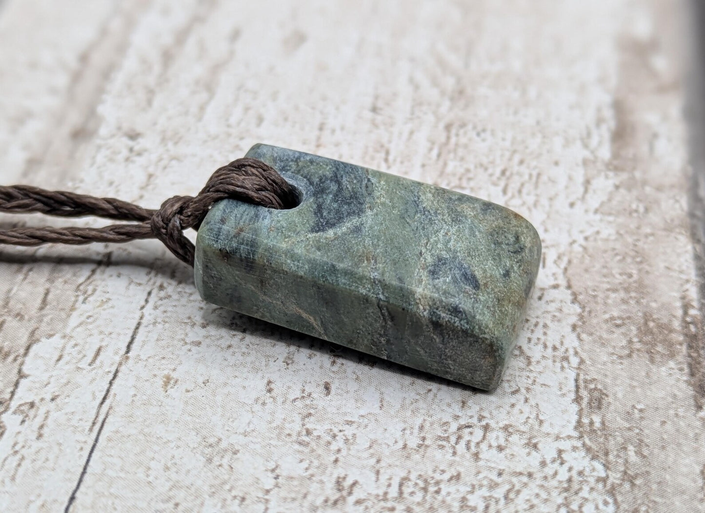 NZ Pounamu Nephrite Jade Pendant hei toki adze – Greenstone Rectangular Necklace, Māori cultural Tonga - spiritual jewellery.