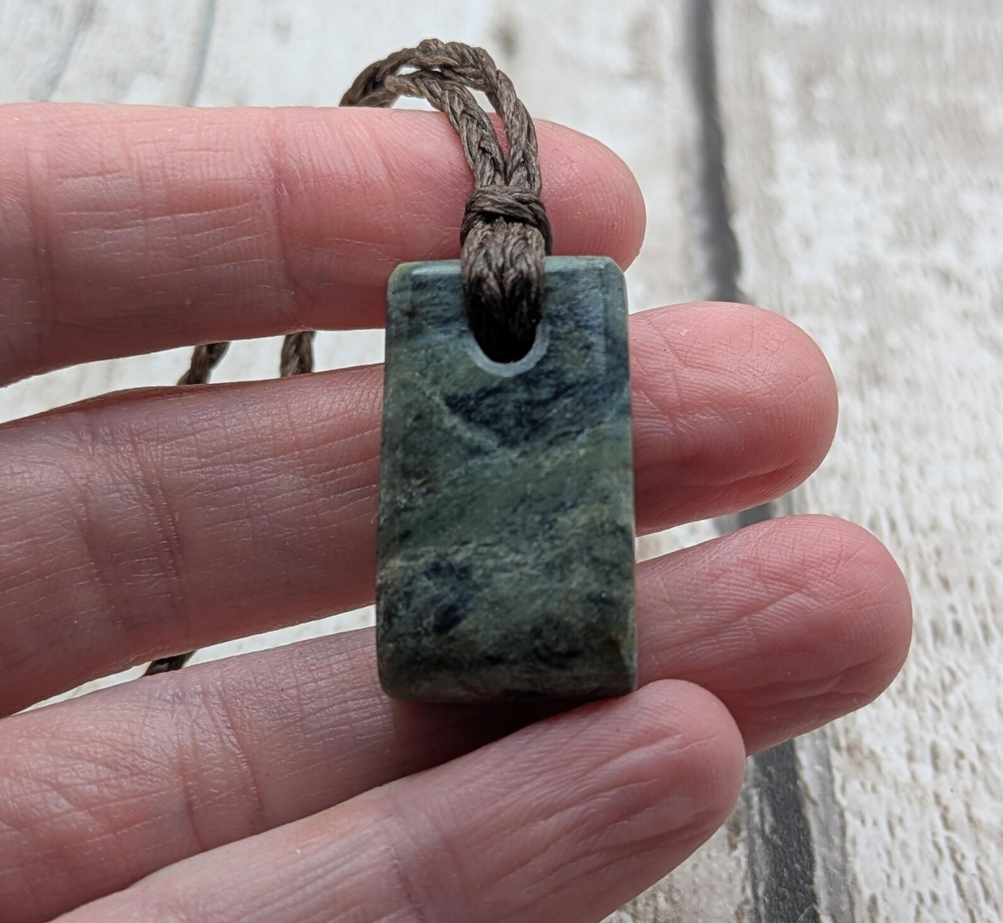 NZ Pounamu Nephrite Jade Pendant hei toki adze – Greenstone Rectangular Necklace, Māori cultural Tonga - spiritual jewellery.