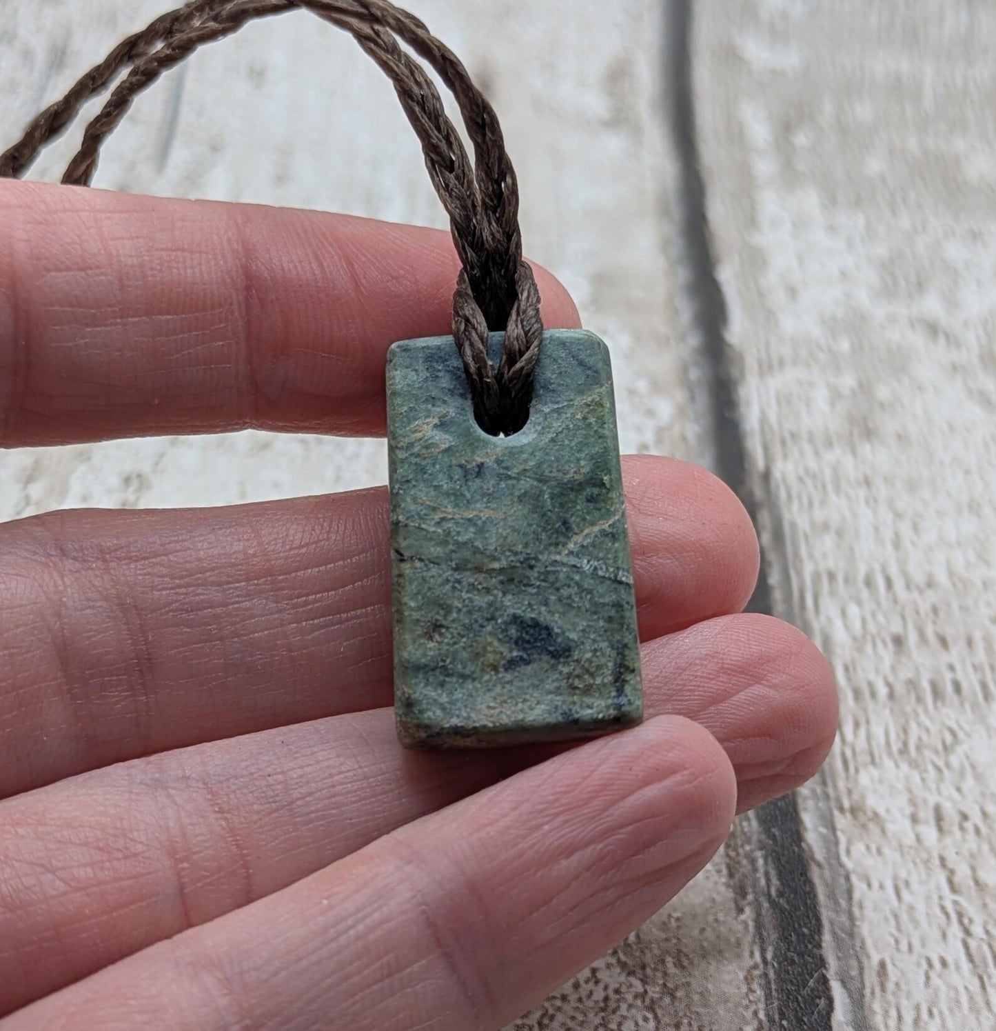 NZ Pounamu Nephrite Jade Pendant hei toki adze – Greenstone Rectangular Necklace, Māori cultural Tonga - spiritual jewellery.