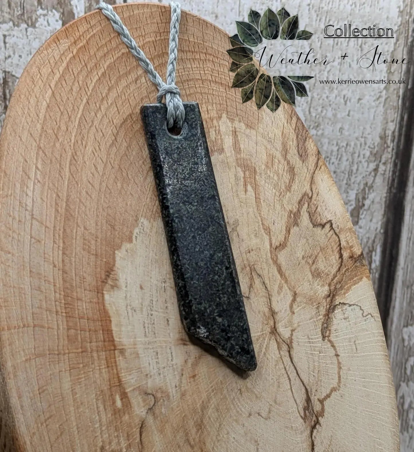 Preseli Bluestone Rectangle Pendant with Natural Edge – Stonehenge Stone Jewellery, Ancient Welsh Crystal Necklace, Spiritual Gift.