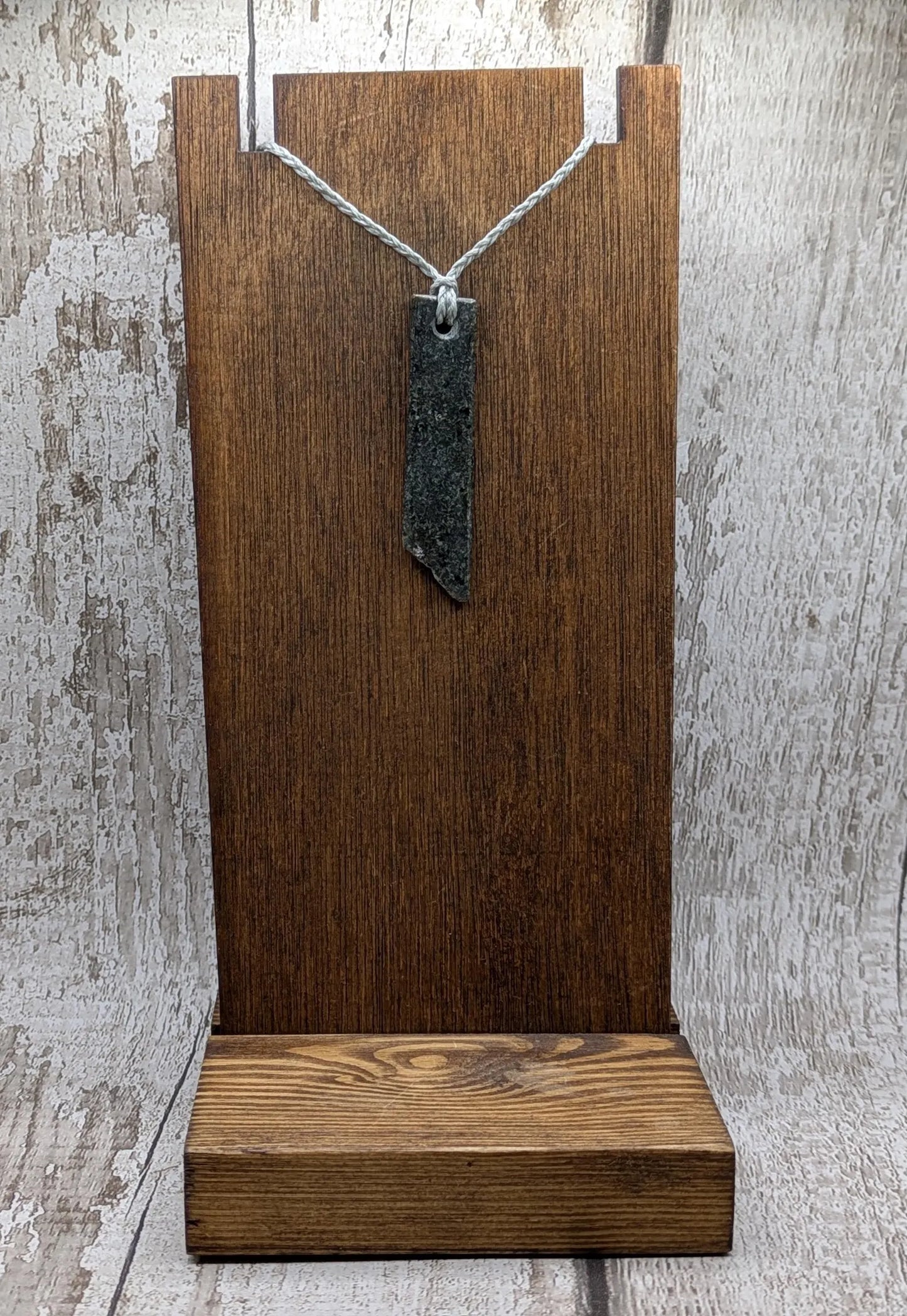 Preseli Bluestone Rectangle Pendant with Natural Edge – Stonehenge Stone Jewellery, Ancient Welsh Crystal Necklace, Spiritual Gift.