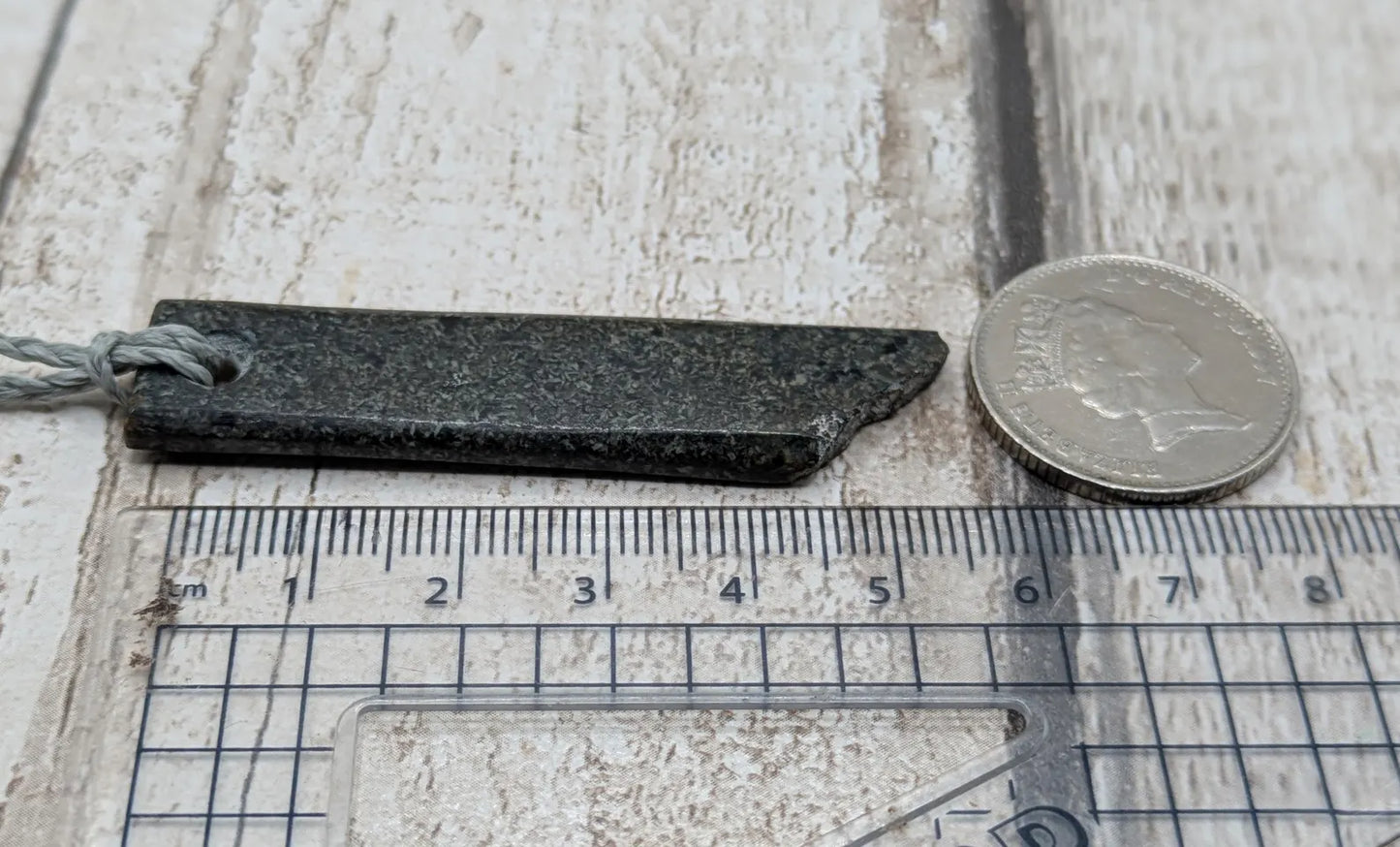 Preseli Bluestone Rectangle Pendant with Natural Edge – Stonehenge Stone Jewellery, Ancient Welsh Crystal Necklace, Spiritual Gift.