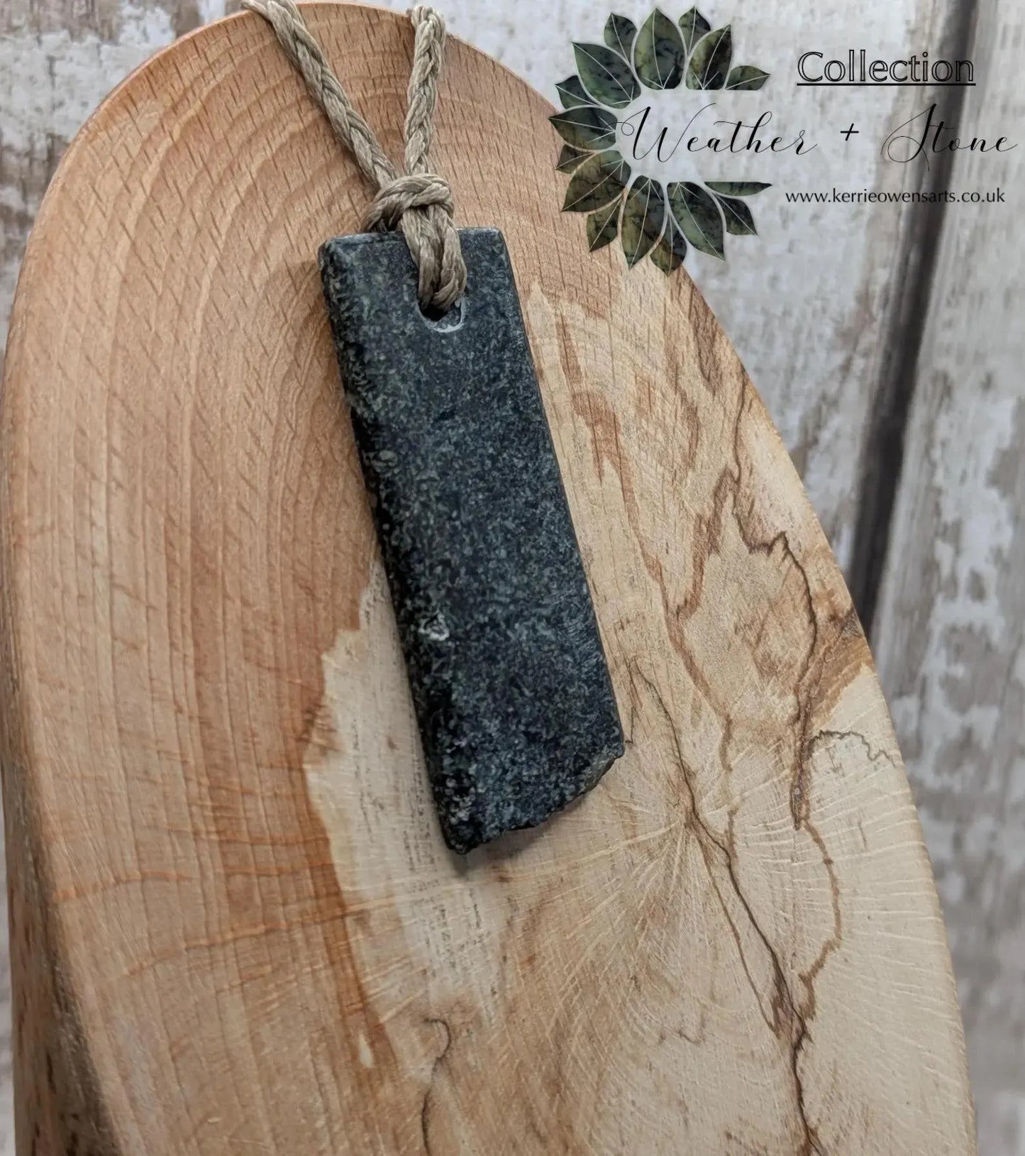 Preseli Bluestone Rectangle Pendant with Natural Edge – Stonehenge Stone Jewellery, Ancient Welsh Crystal Necklace, Spiritual Gift.