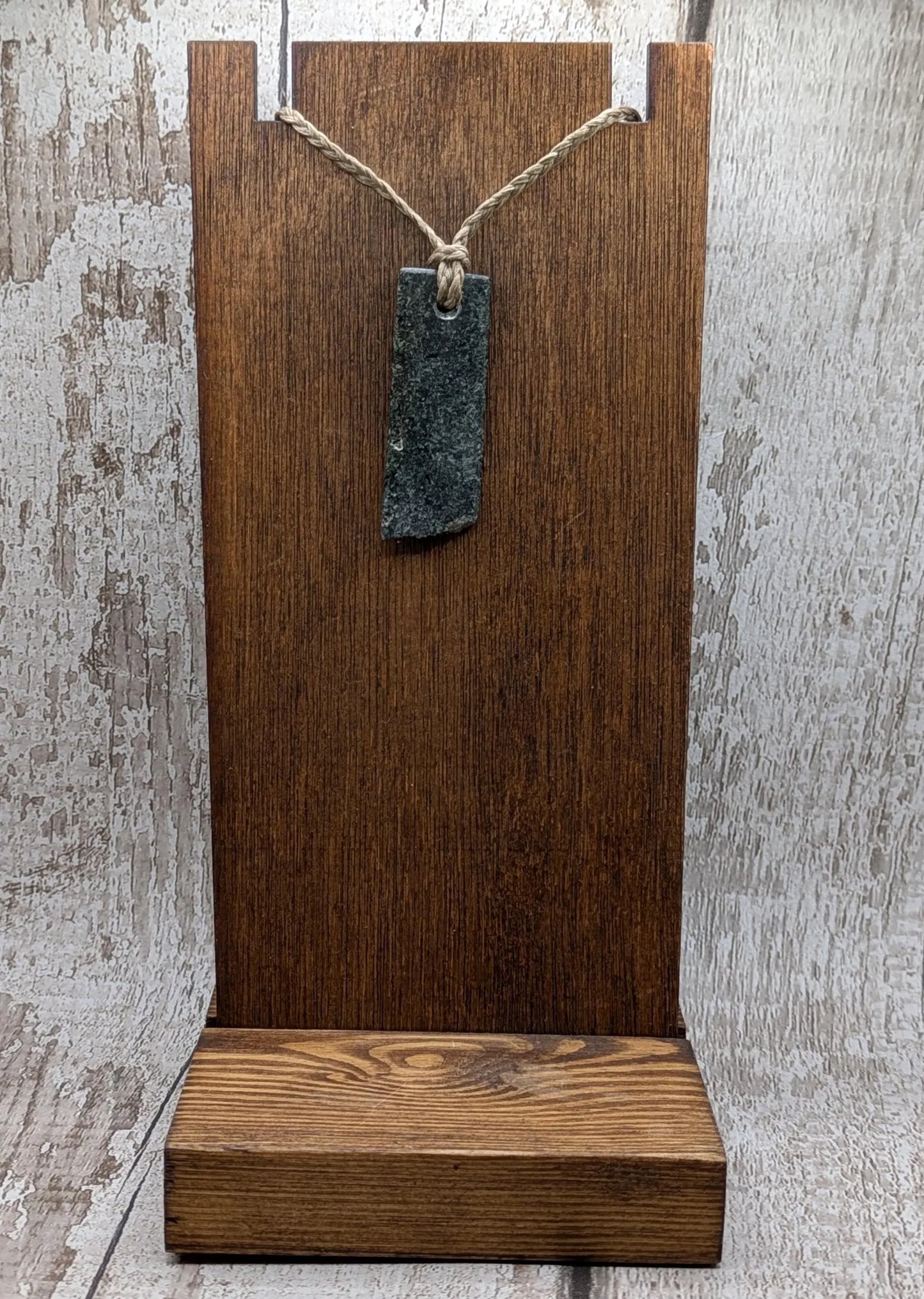 Preseli Bluestone Rectangle Pendant with Natural Edge – Stonehenge Stone Jewellery, Ancient Welsh Crystal Necklace, Spiritual Gift.