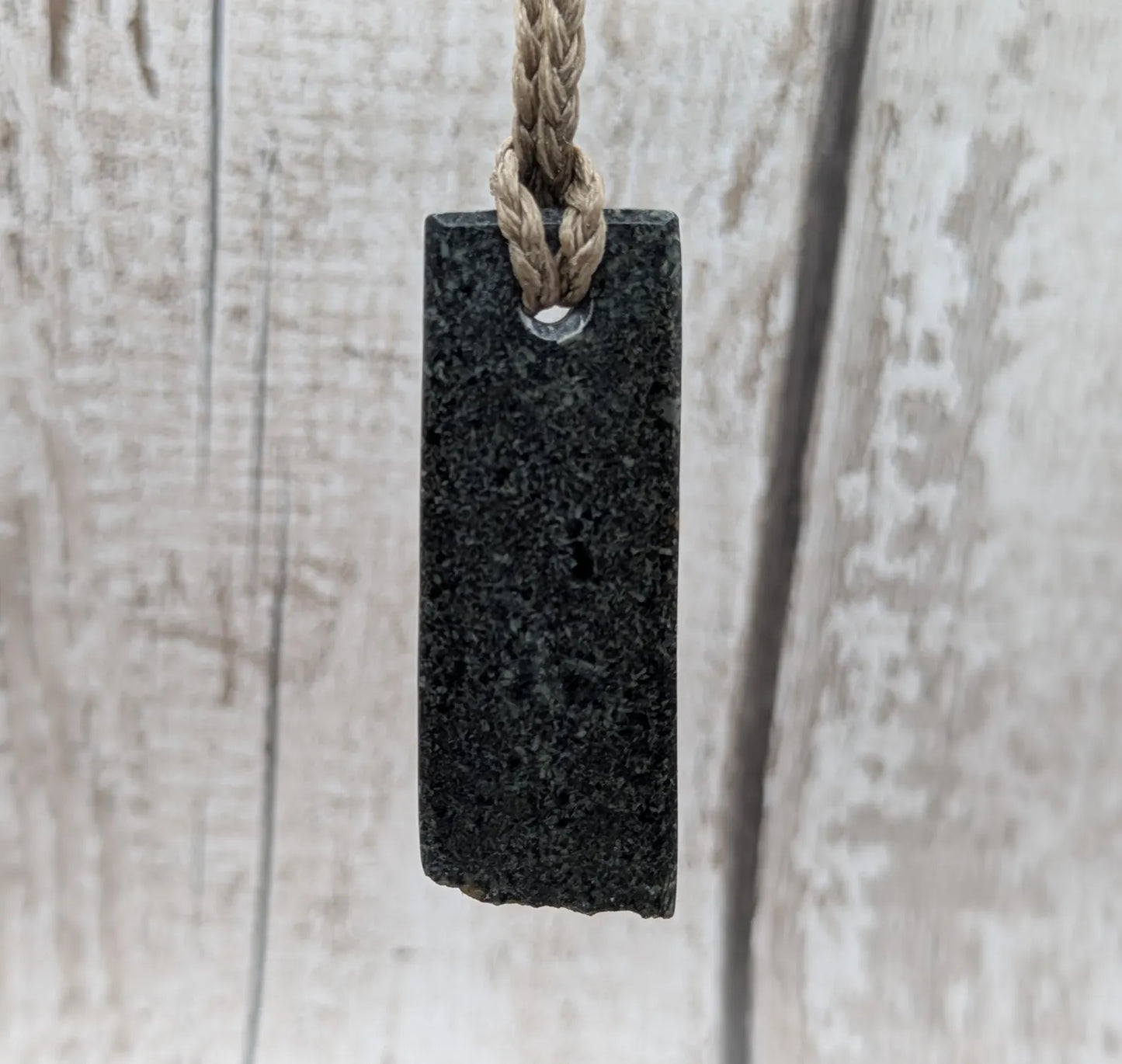 Preseli Bluestone Rectangle Pendant with Natural Edge – Stonehenge Stone Jewellery, Ancient Welsh Crystal Necklace, Spiritual Gift.