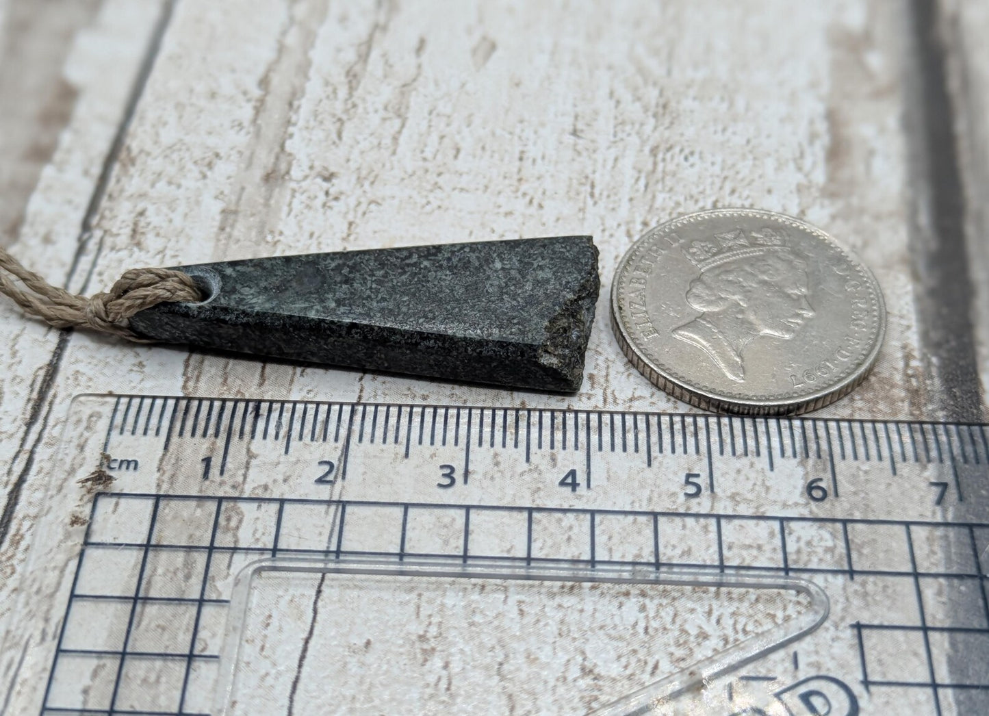 Preseli Bluestone Tear Drop Pendant – Roimata Shape with Natural Edge, Welsh Stonehenge Crystal Necklace, Grounding Celtic Jewellery.