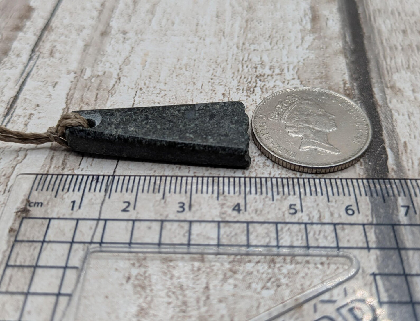 Preseli Bluestone Tear Drop Pendant – Roimata Shape with Natural Edge, Welsh Stonehenge Crystal Necklace, Grounding Celtic Jewellery.